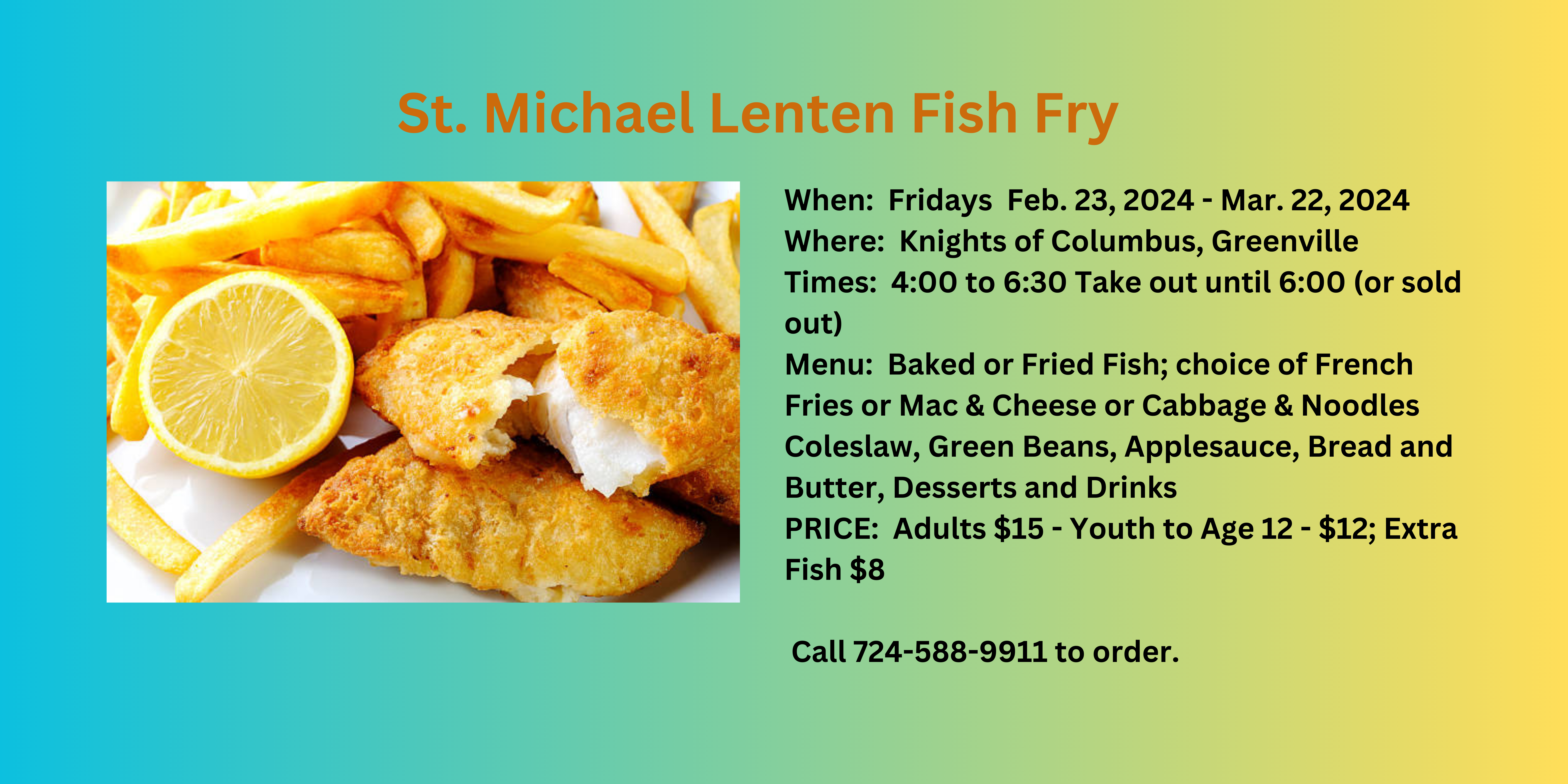 St Michael Lenten Fish Fry 2024